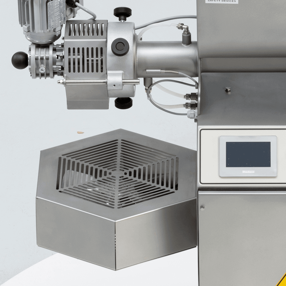 Nudelmaschine Pasta 800, Edelstahl, Presswelle, Seitenansicht