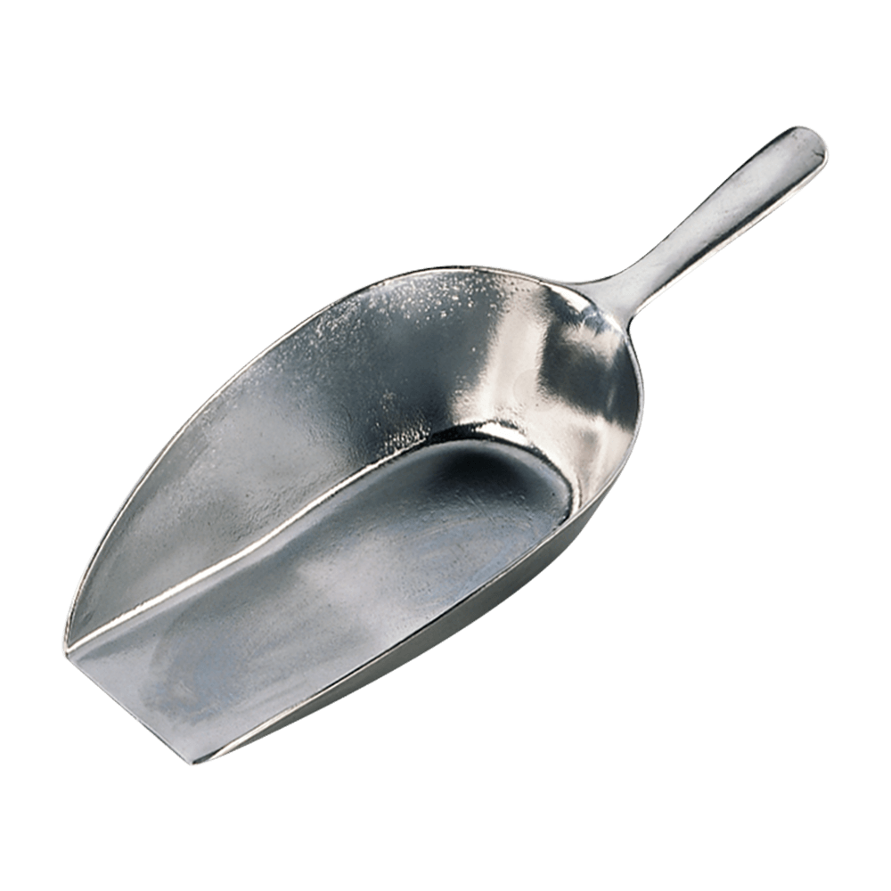 Abwiegeschaufel aus Aluminium bis 1.100 g Fassungsvermögen ohne Hintergrund.