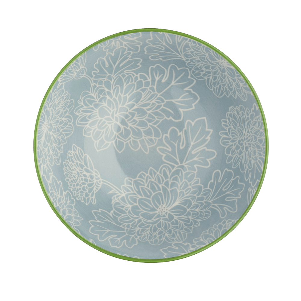 Bowl - red swirl Bowl mit blauem Muster auf der Innenseite, ohne Hintergrund.