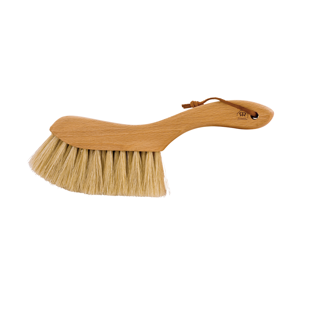 Bodenbürste aus Rosshaar – Geöltes Buchenholz, helles Haar Handfeger ohne Hintergrund