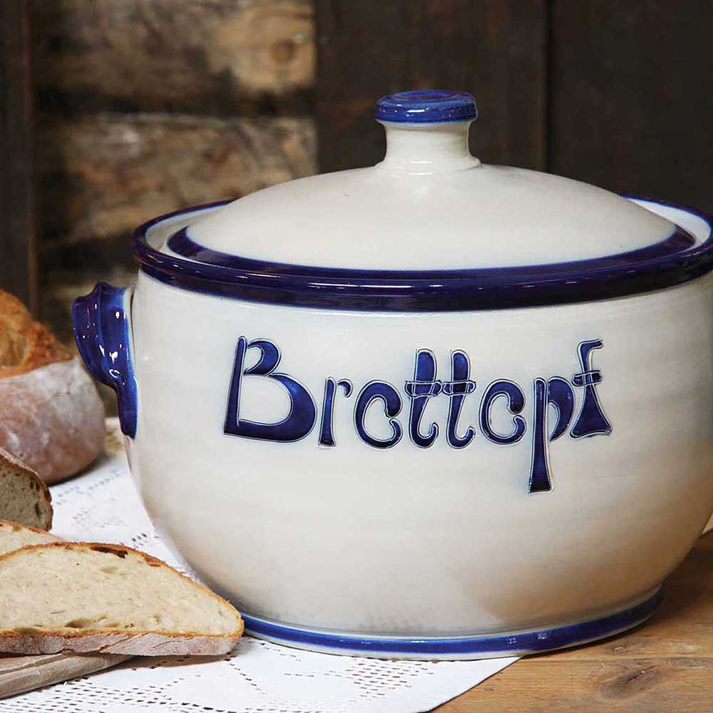 Brottopf Klassik mit blauem Rand