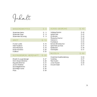 Häussler-Buch: Glutenfrei Backen Inhaltverzeichnis Glutenfrei backen