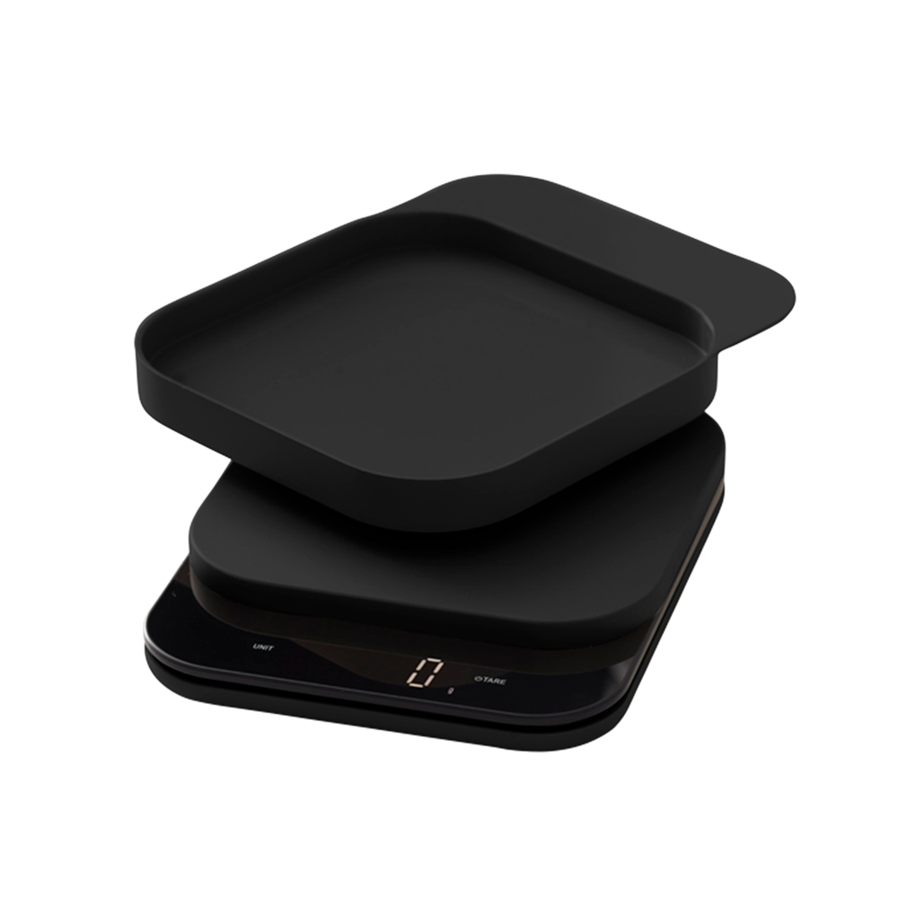 Schwarze Küchenwaage ohne Hintergrund