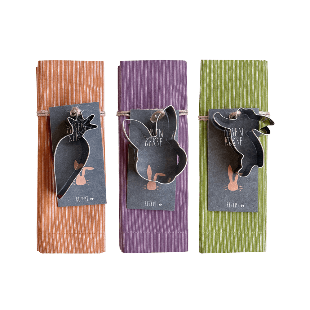 Ostergeschenk Geschirrtuchgeschnenk mit Ausstecher