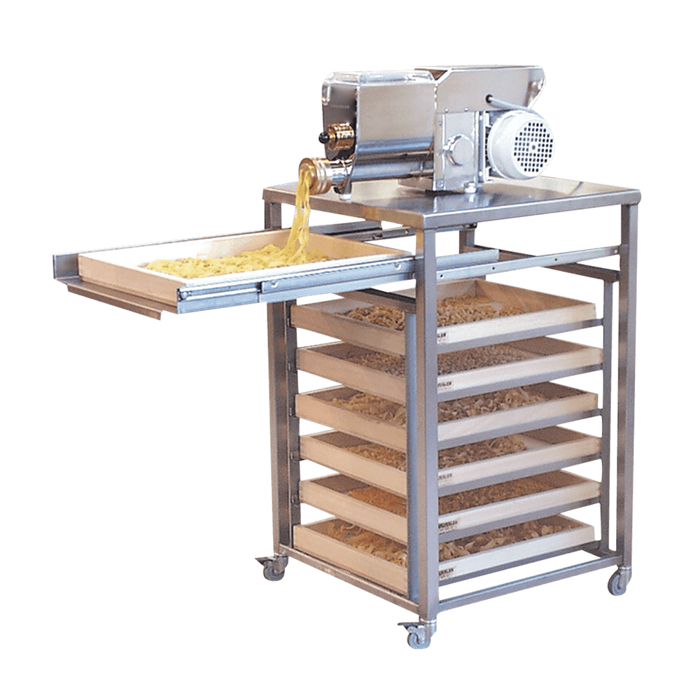 Nudelstation PN100 Nudelstation aus Edelstahl mit einer PN100 und 7 Schubfächern für Nudelhorden