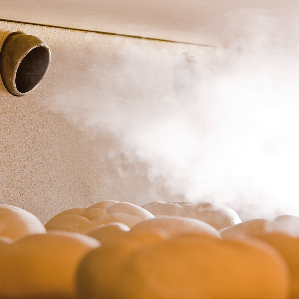 Labomat Labomat: Detailansicht von Bedampfung / Beschwadung von Backwaren im Backraum