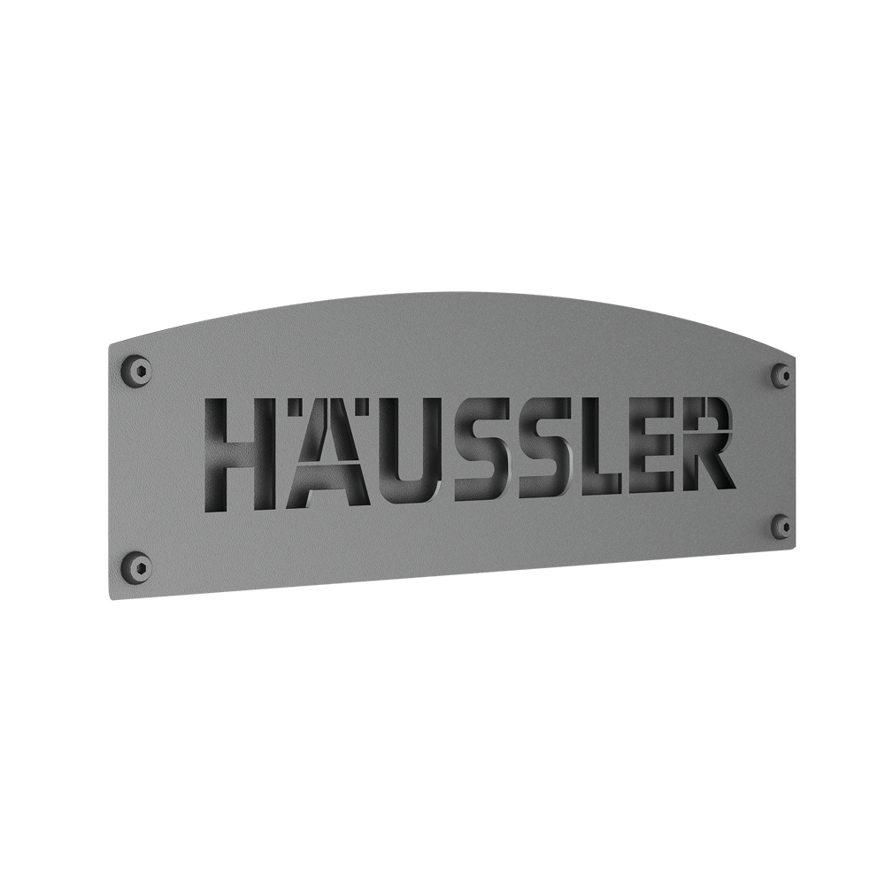 schwarzes Häussler Logo, rechteckig 