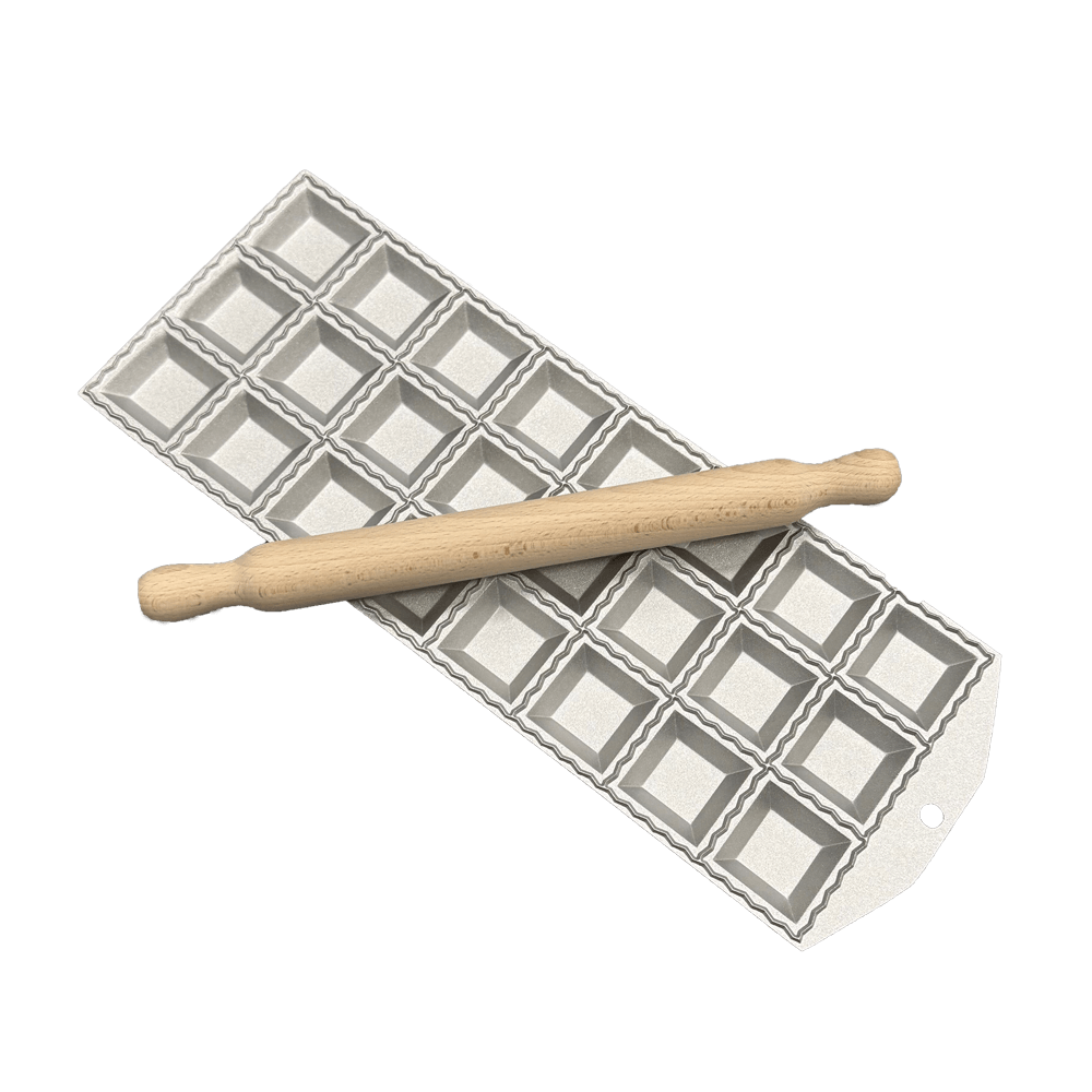 Ravioliblech - In wenigen Schritten zum Pasta-Genuss Ravioliblech mit Teigrolle - 12 Mulden