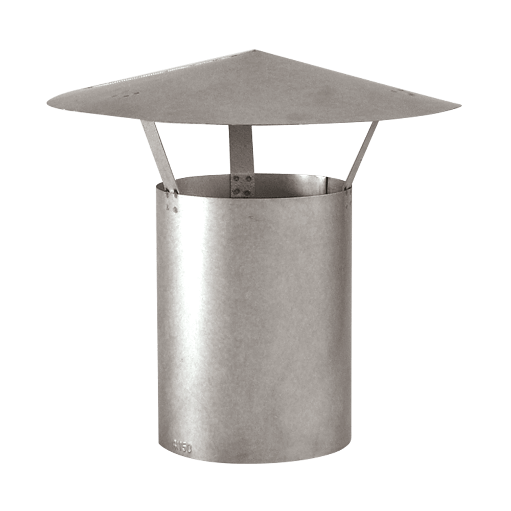 Rauchrohr mit Regenhut ohne Hintergrund