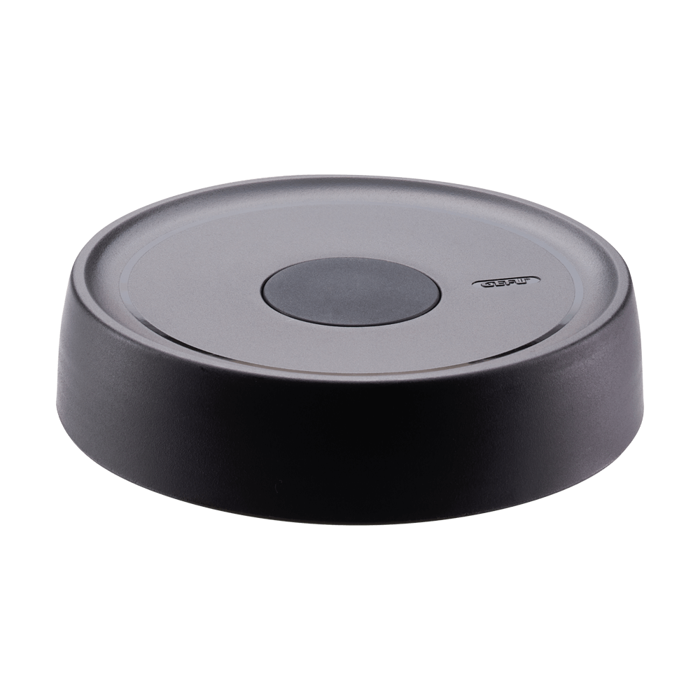 Schwarzer Kunststoffdeckel für das Fermentionsglas ohne Hintergrund.