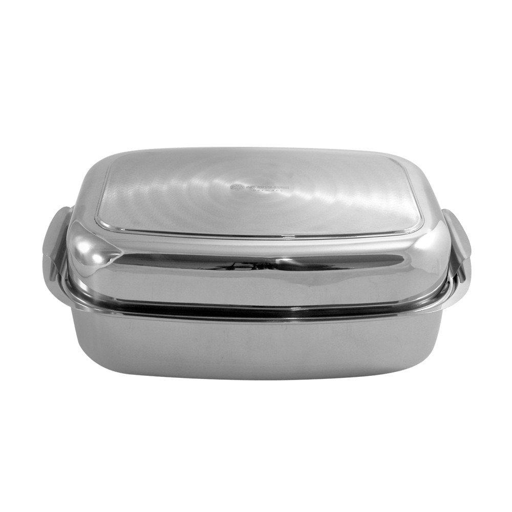 Bräter ideal für Familienfeste oder Backpartys Bräter aus Edelstahl mit Deckel