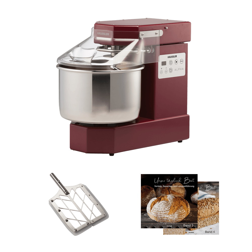 Alpha 1 G Paket Alpha 1G in Weinrot, Rührpaddel, Bücher ohne Hintergrund