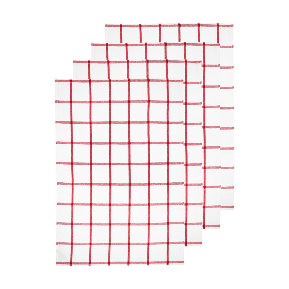 Geschirrtuch rot-weiß kariert ohne Hintergrund.