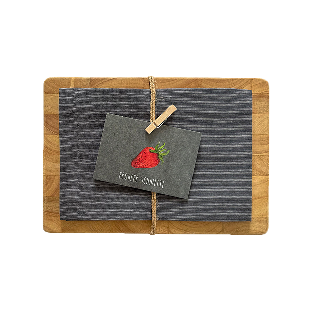 Küchenbrett mit Geschirrtuch & Rezept Küchenbrett mit Geschirrtuch & Rezept