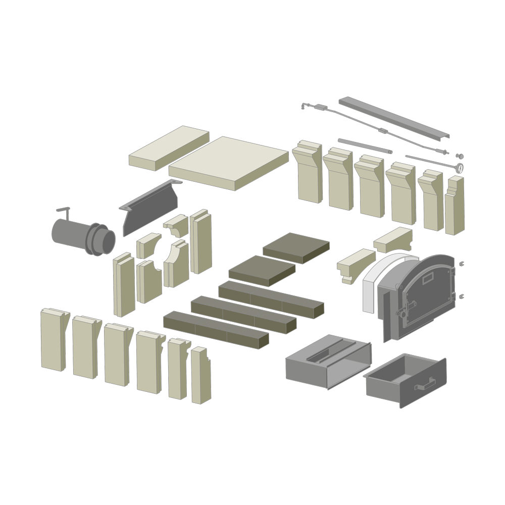 Bausatz Modell Tessin HABO 4/6 Explosionszeichnung des Bausatz HABO 4-6 Modell Tessin