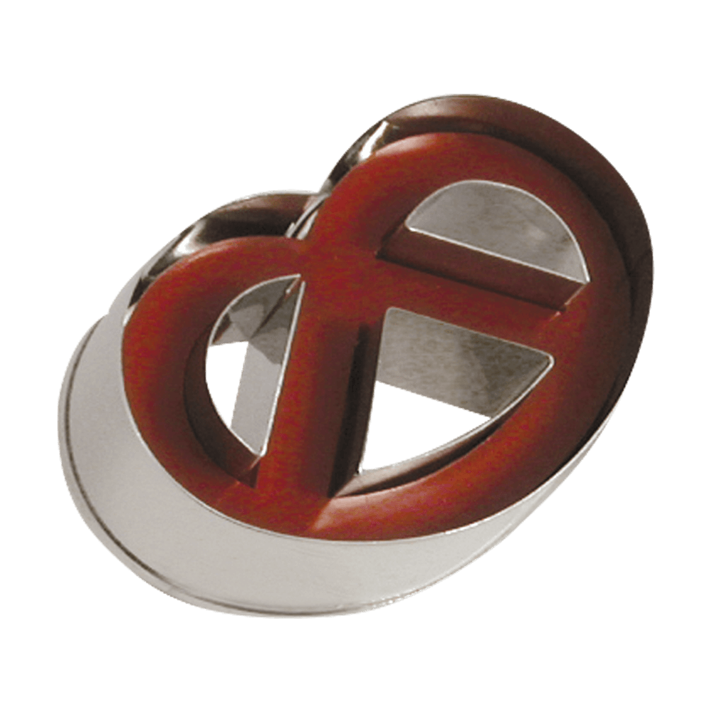 Brezel Ausstecher der zerlegbar ist für Bodenplätzchen und das Deckelplätzchen mit Loch