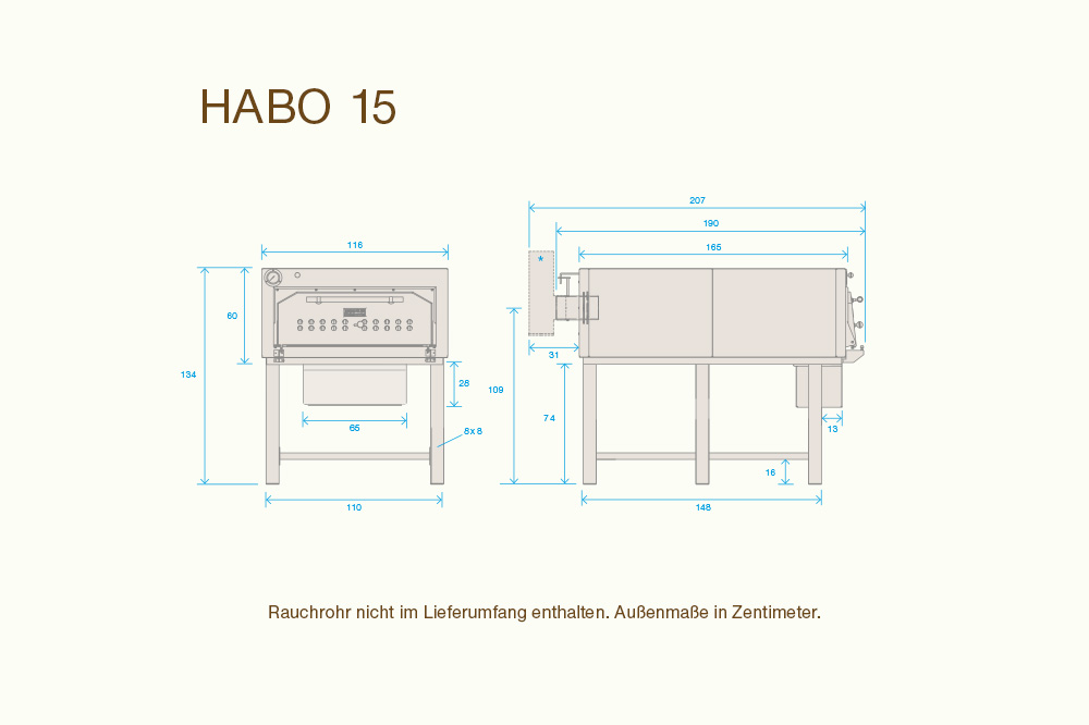 Maße Holzbackofen HABO 15