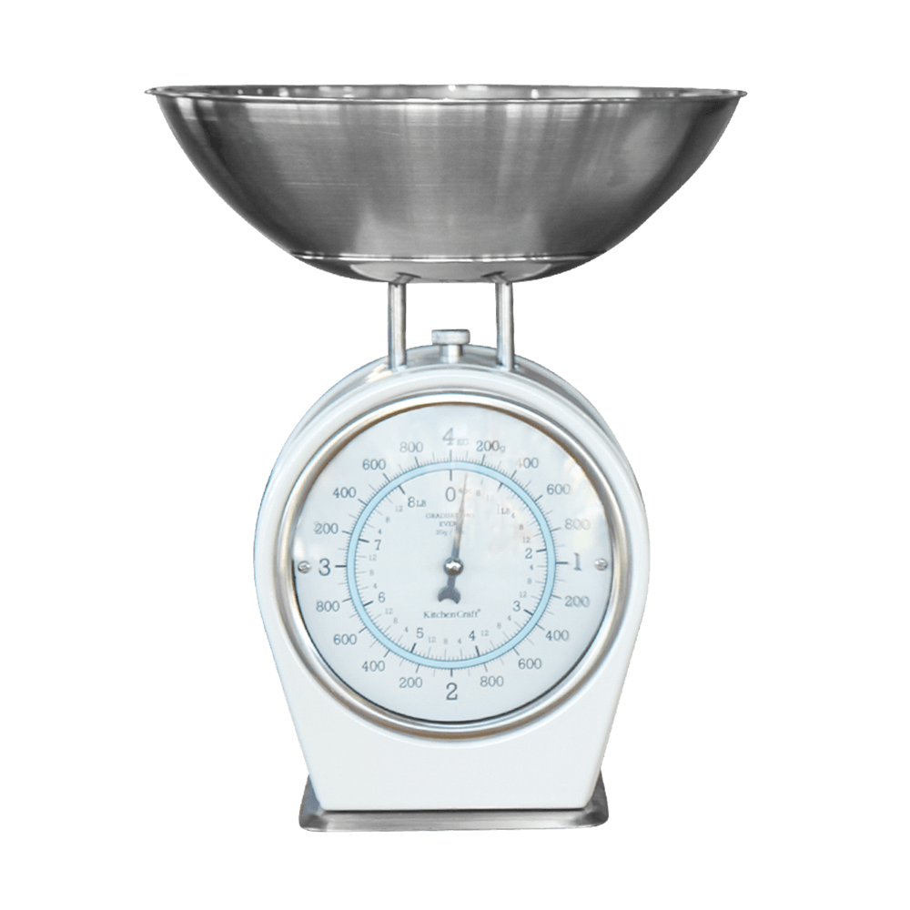 Nostalgie Waage Heavy-Duty-Waage in frontaler Ansicht ohne Hintergrund.