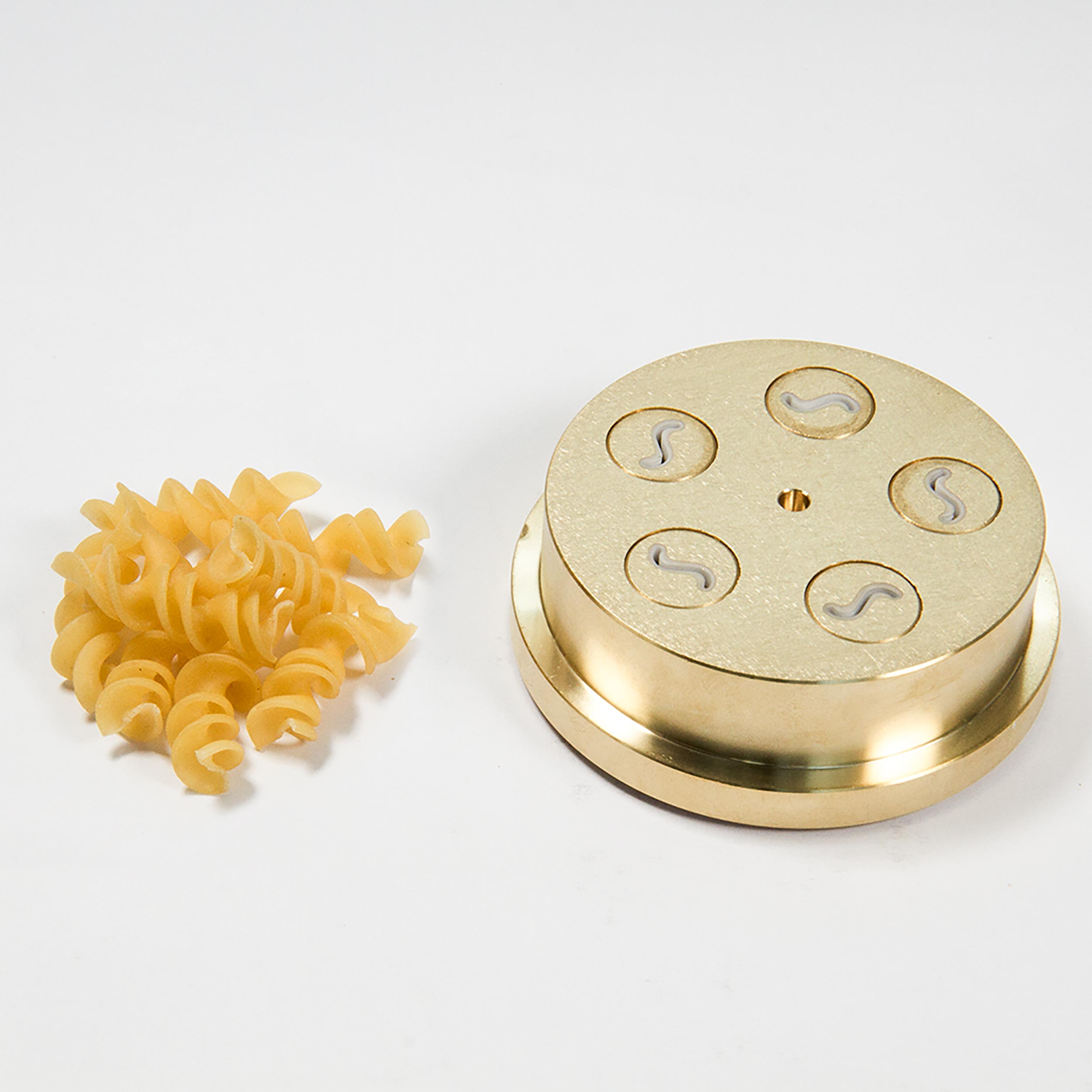 Matrize Fusilli für Pasta 300 mit Beispielnudeln