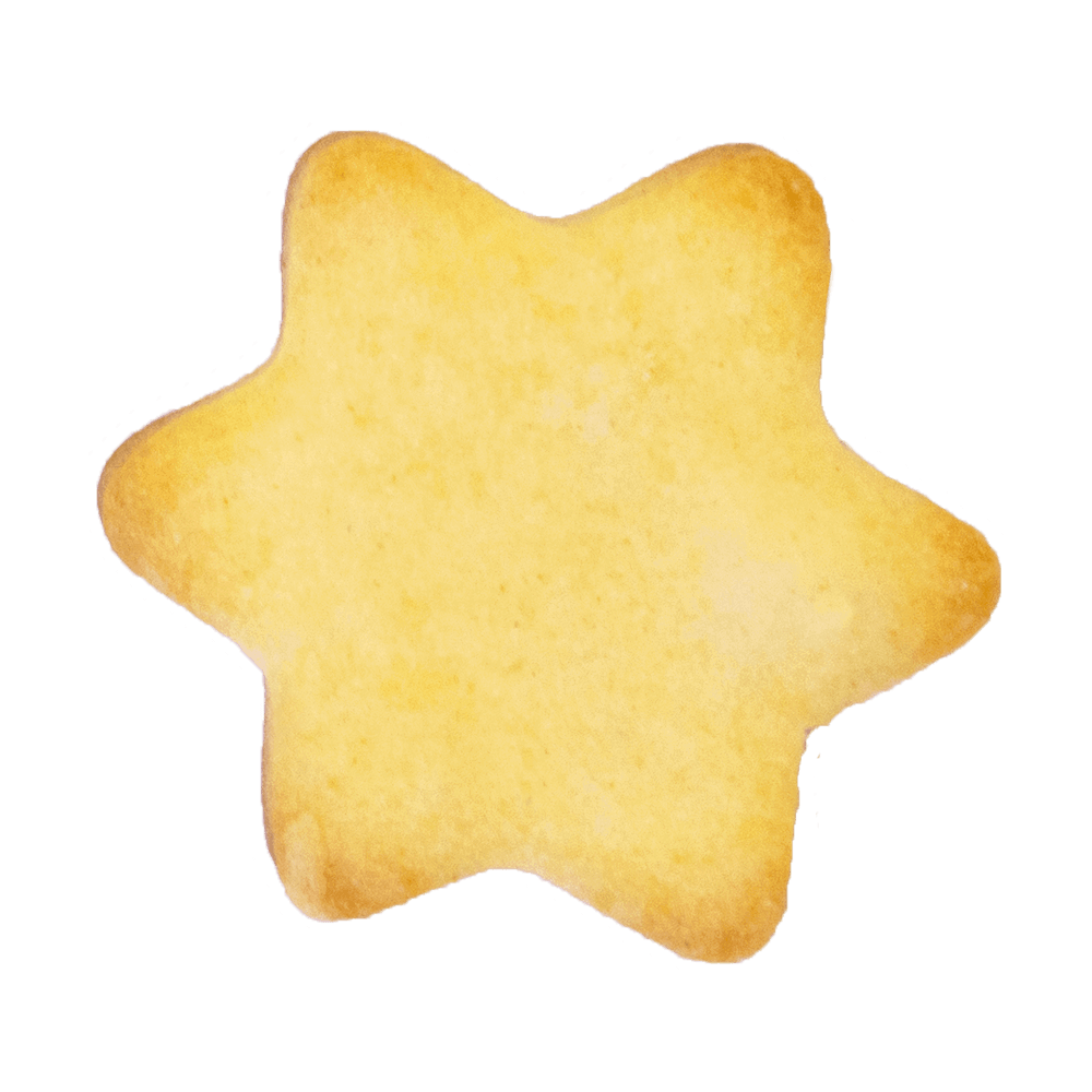 Ausgestochenes Plätzchen mit der Form Stern 