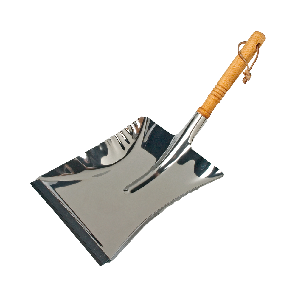 Kehrschaufel – Buchenholzgriff & rostfreies Edelstahlblatt Edelstahlkehrschaufel ohne Hintergrund