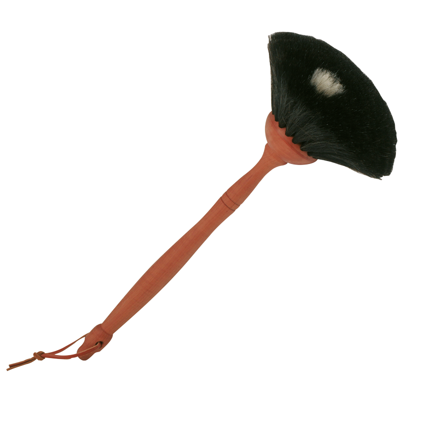 Staubwedel aus Ziegenhaar – Geöltes Birnbaumholz, langlebig schwarzer Staubwedel ohne Hintergrund