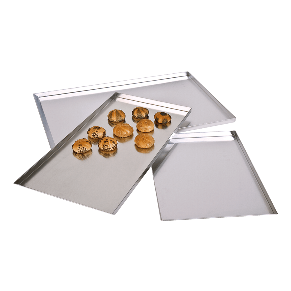 Backbleche in unterschiedlichen Größen verschiedene Backbleche in unterschiedlichen Größen ohne Hintergrund abgebildet