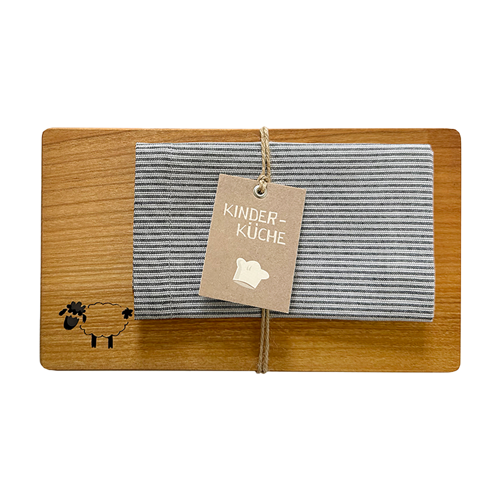 Vesperbrett mit Geschirrtuch