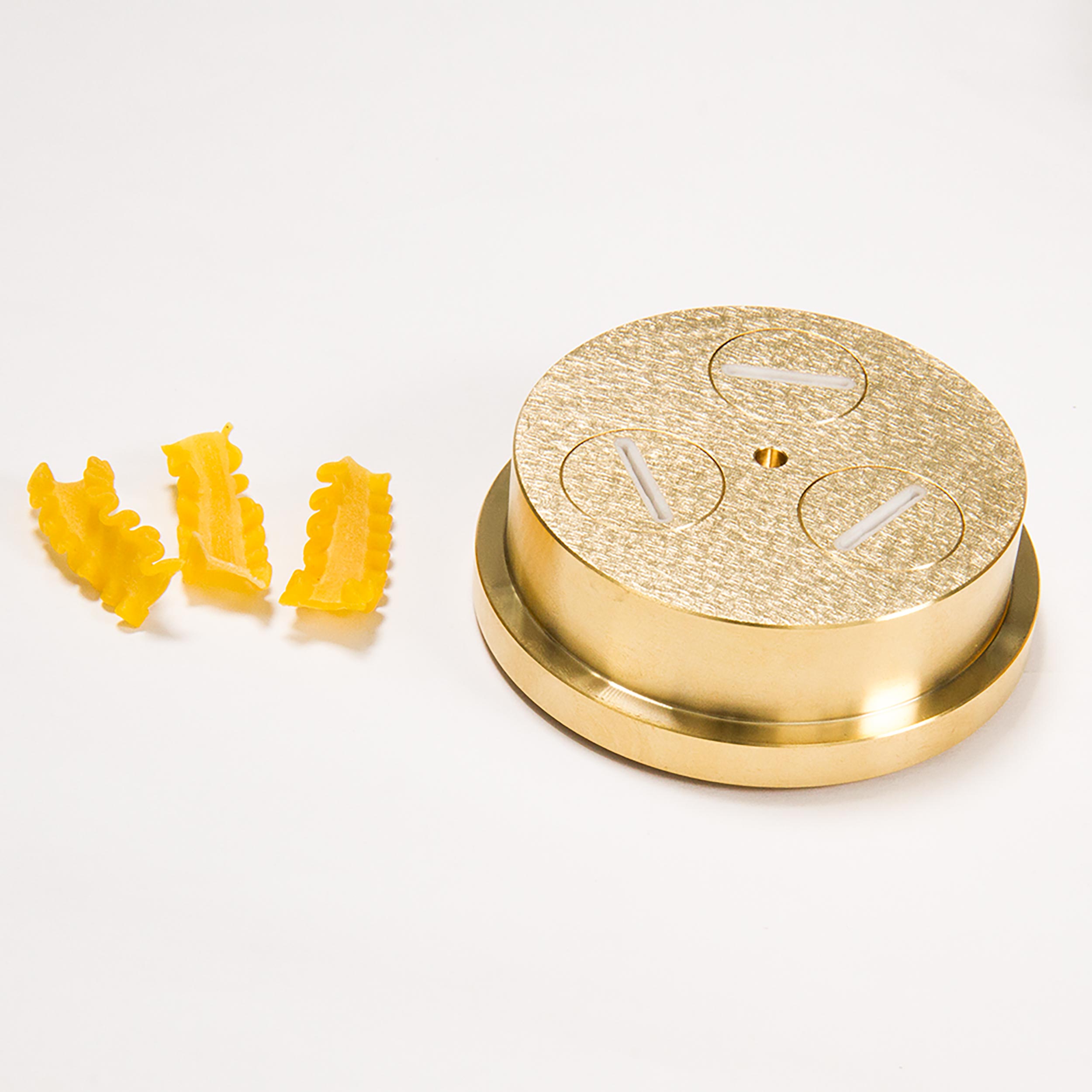 Matrize Mafalde für Pasta 300 mit Beispielnudeln