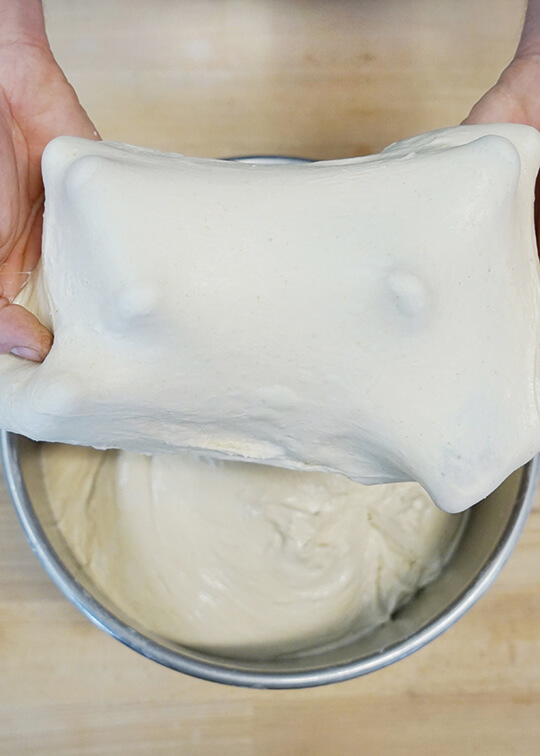 Die Fensterprobe mit Teig