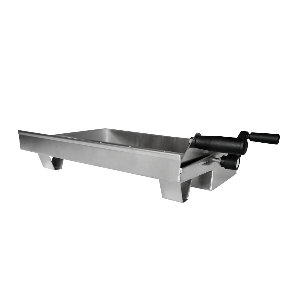 Belaugungsgerät in schräger Ansicht, sodass beide Hebel zum Umlegen ersichtlich sind.