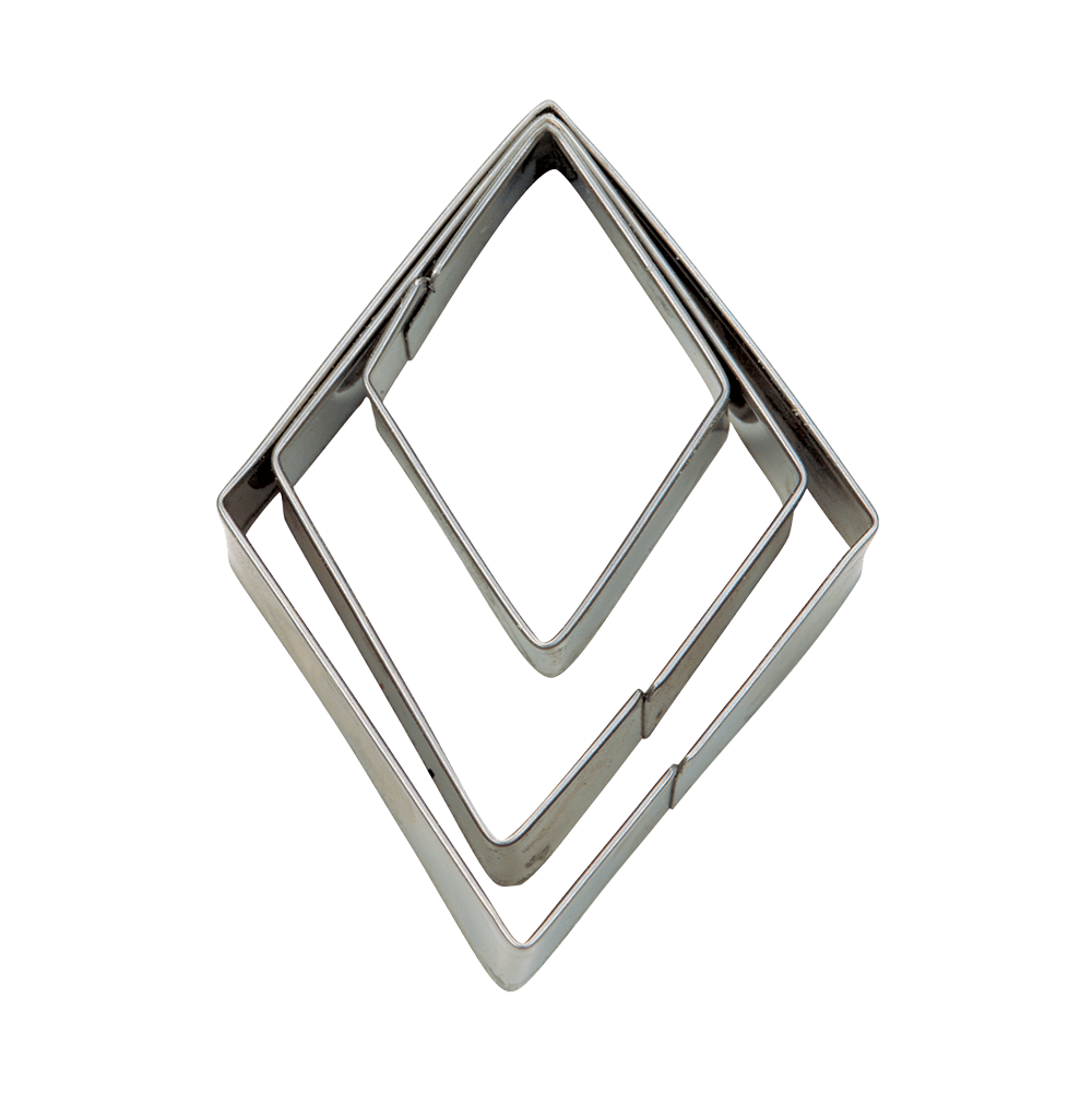 Terrassenausstecher Edelstahl Rhombus Terrassenausstecher Rhombus aus Edelstahl in 3 verschiedenen Größen (Länge 3,5 und 7 Zentimeter)