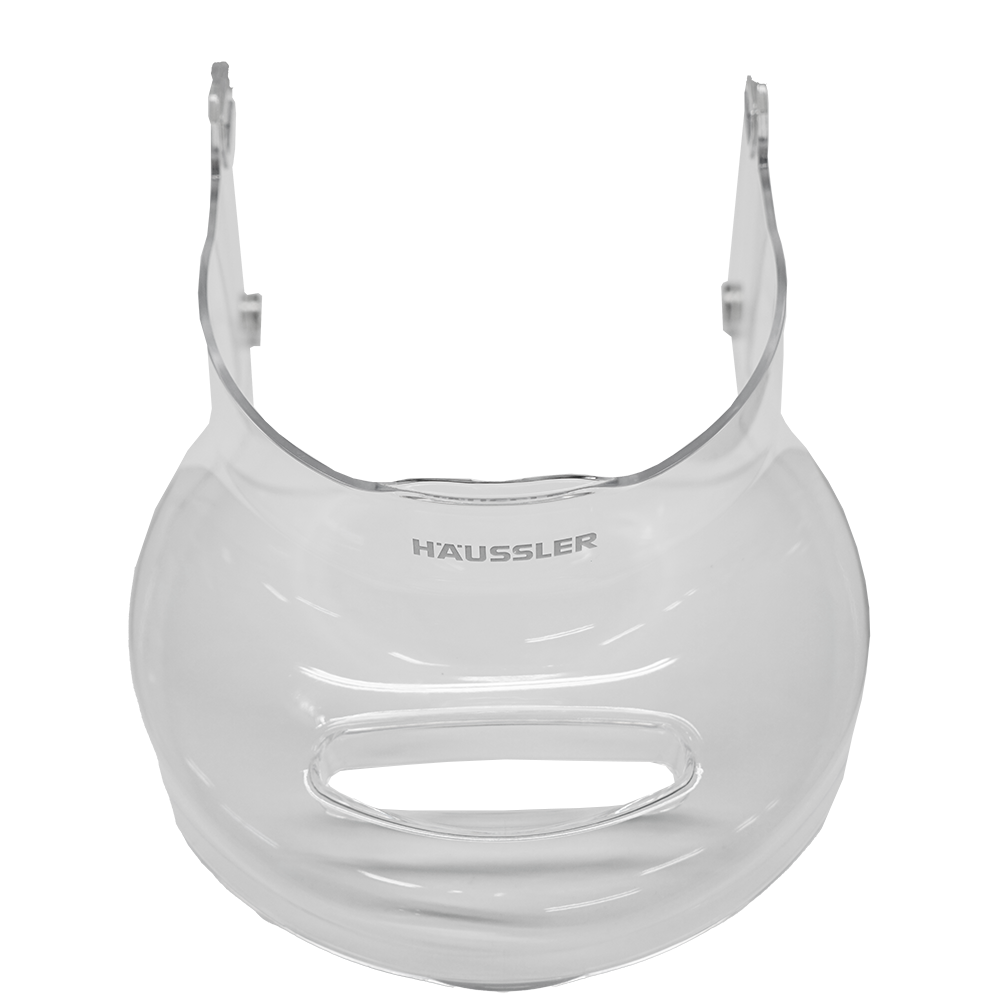 Durchsichtige Schüsselabdeckung mit dem Häussler Logo und Magneten für die Teigknetmaschine Nova.