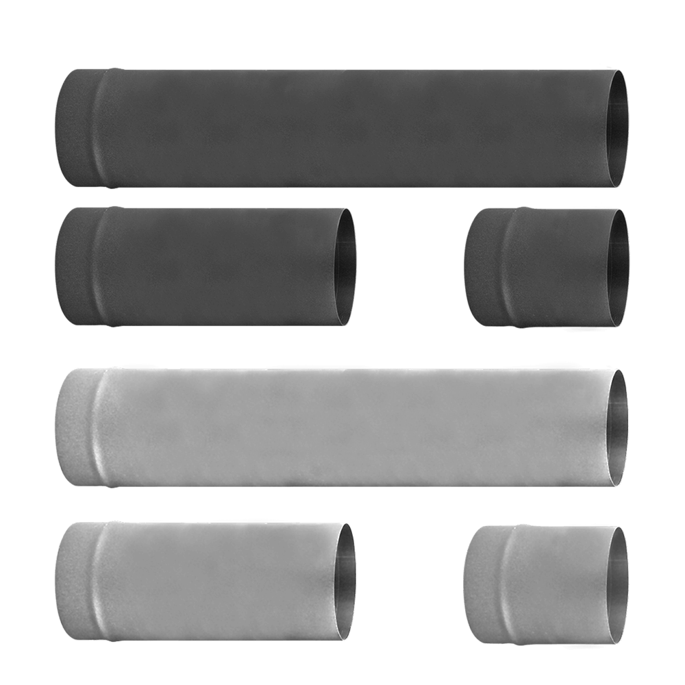 Distanzstücke für Holzbackofen 6 verschiedene Distanzstücke in 2 verschiedenen Ausführungen (Schwarz und Edelstahl natur) in jeweils 3 verschiedenen Längen