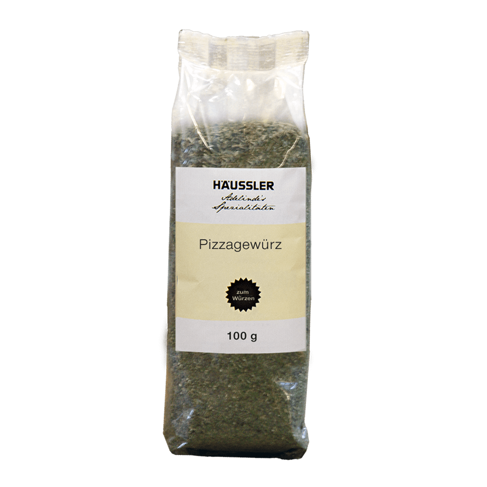 Pizzagewürz Pizzagewürz in Plastikbeutel ohne Hintergrund.