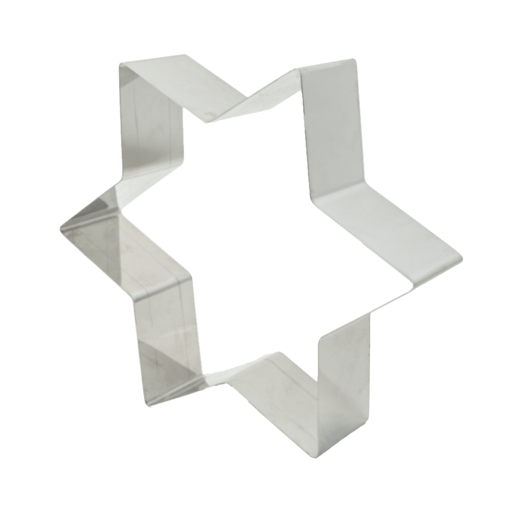 Sternbackrahmen Ein Backrahmen in Stern Form und einer Größe 30 auf 27 auf 7 Zentimeter