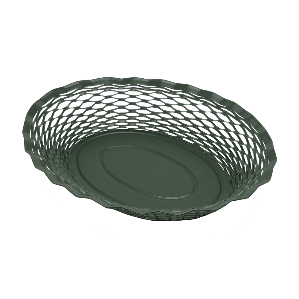 Grünfarbene Brotkörbe ohne Hintergrund zu sehen.