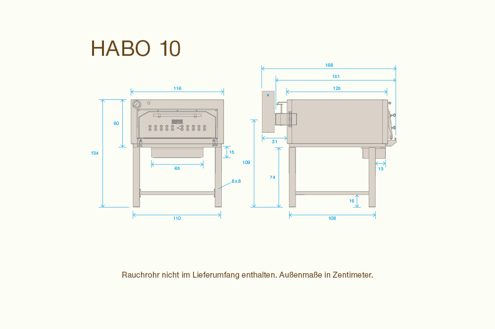 Maße Holzbackofen HABO 10 Maße Holzbackofen HABO 10