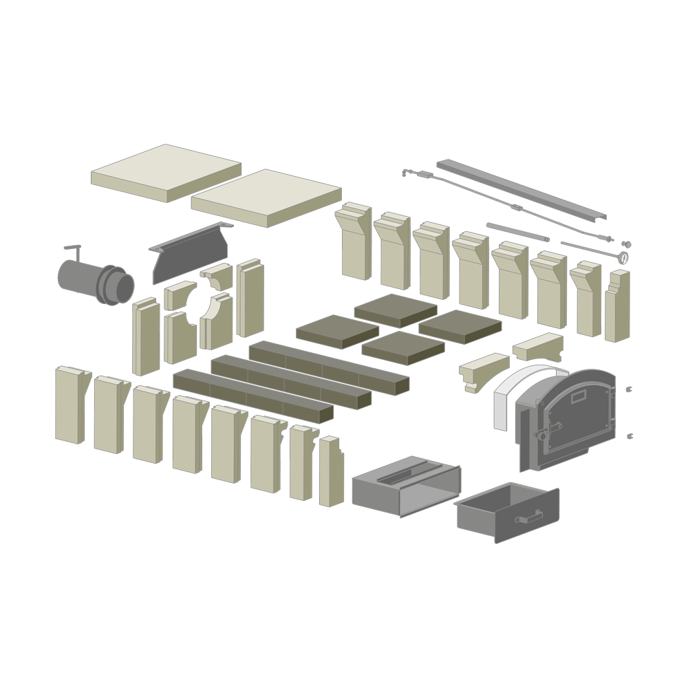 Explosionszeichnung des Bausatz HABO 6-8 Modell Tessin 