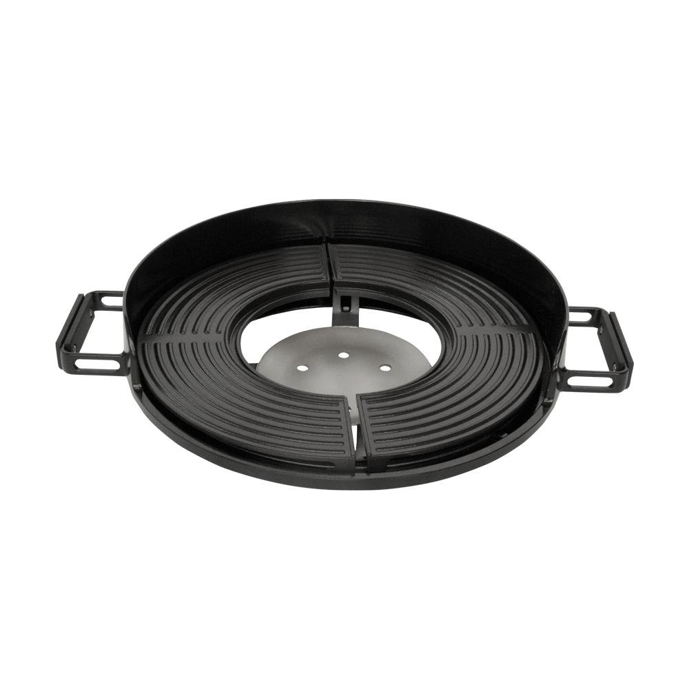 Grillaufsatz ohne Grillrost, sodass der Flammverteiler ersichtlich ist, ohne Hintergrund.