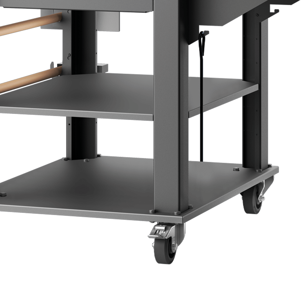 Nahaufnahme vom Holzbackofen HABOGusto. Die Einlegeböden sind in Schwarzabgebildet