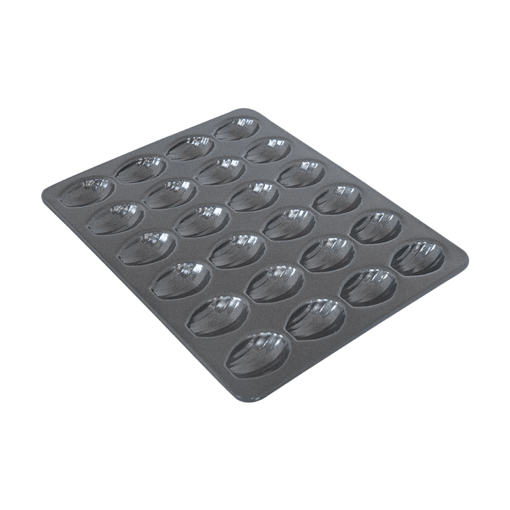 Madleine- und Bärentatzenform Anthrazitfarbene Madleinebackform für 24 Bärentatzen