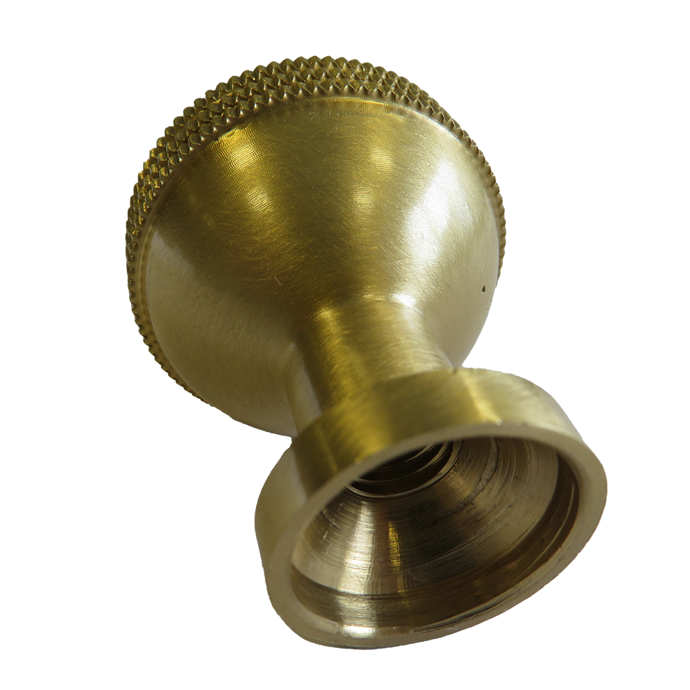 Goldener Messingknopf mit einem Durchmesser von 40 Millimeter für den Holzbackofen