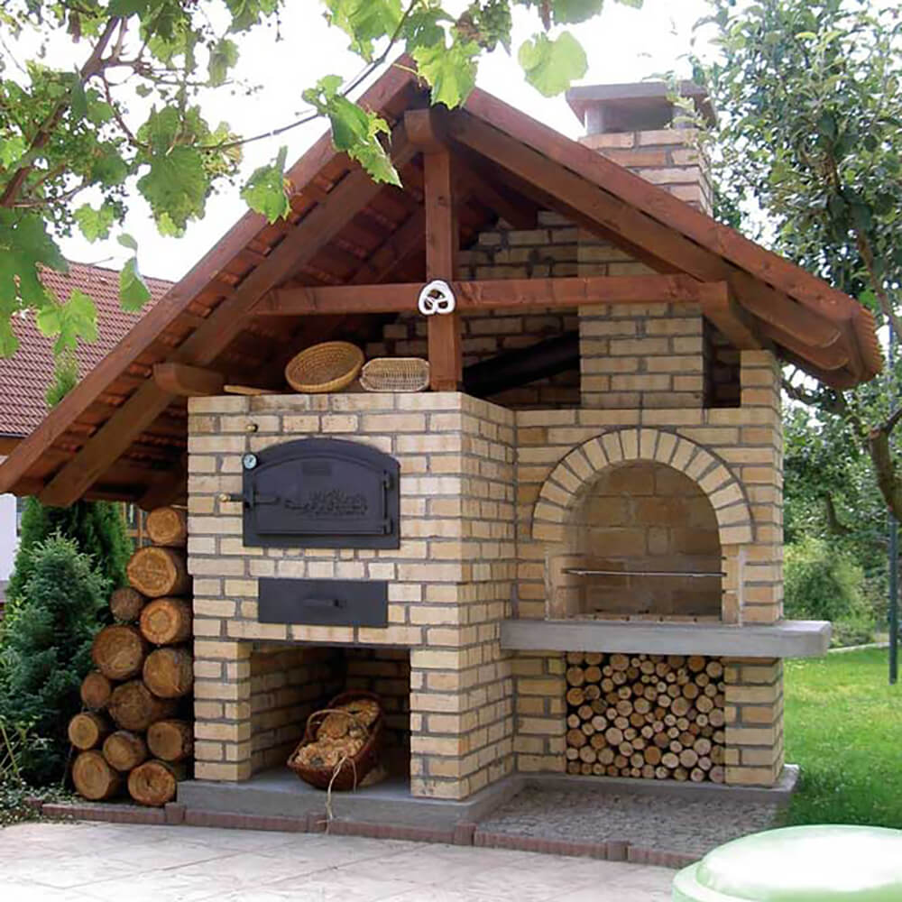 Bausatz HABO - Türmodell B Aufgebauter HABO Bausatz zu einem schönen Backhäuschen aus Klinker mit einem Satteldach.