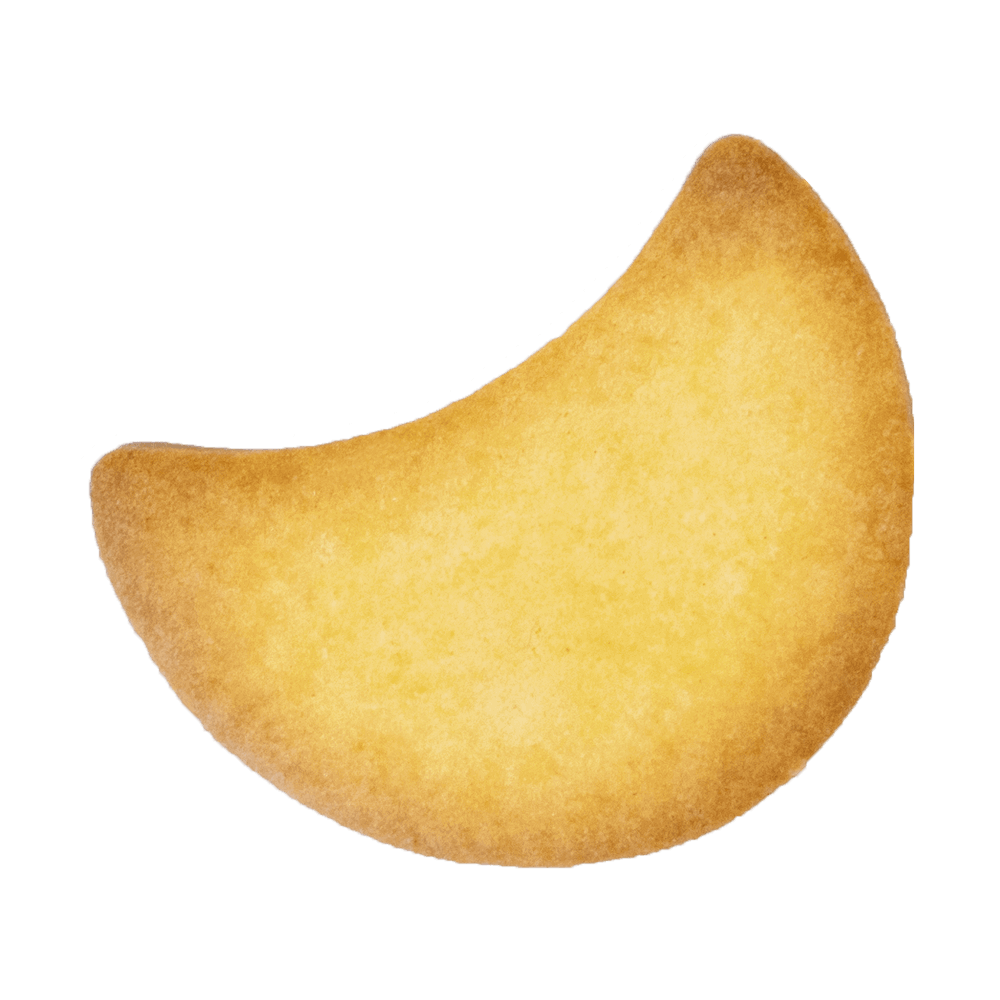 Ausgestochenes Plätzchen mit dem Muster Halbmond