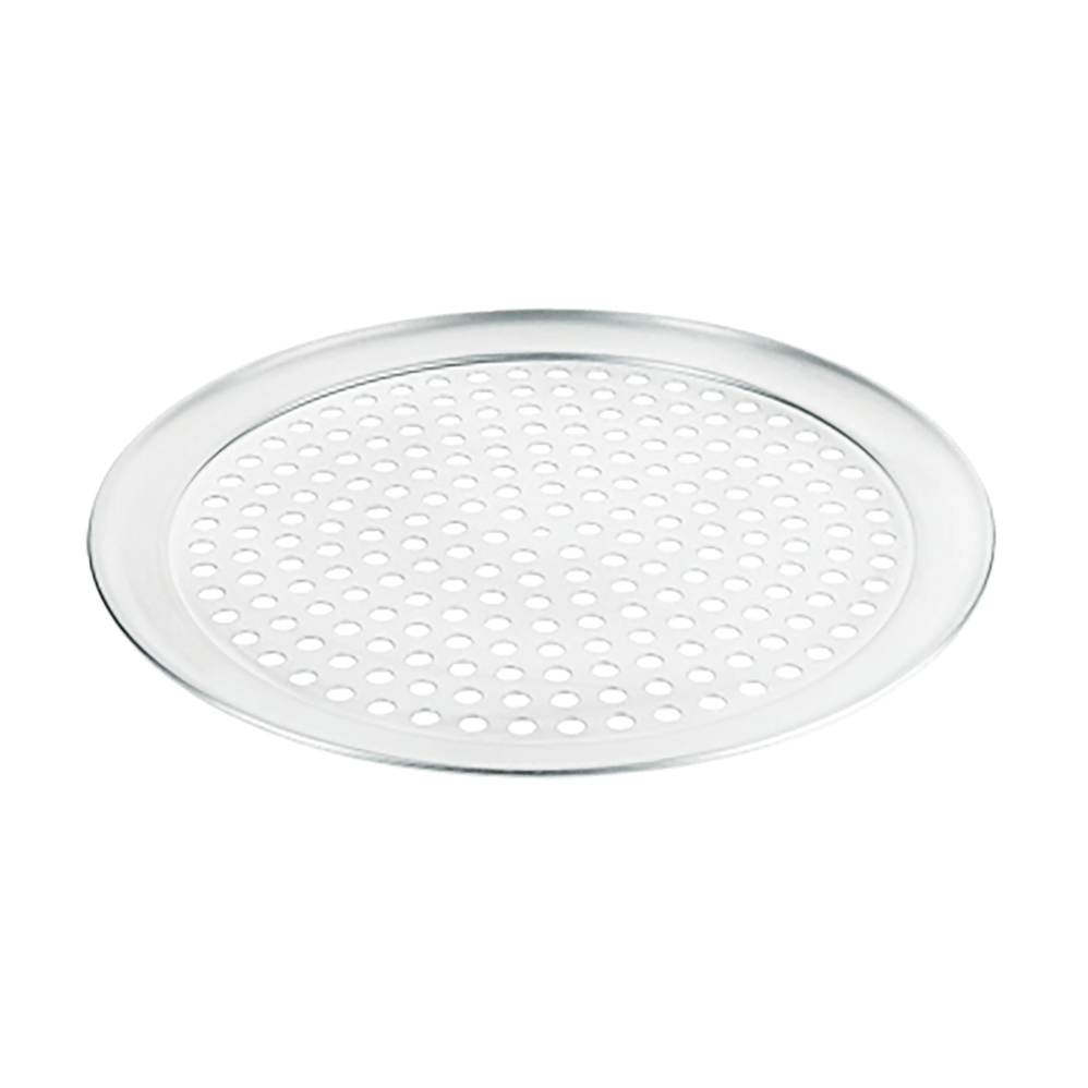 gelochtes, rundes Pizzablech, aus Aluminium