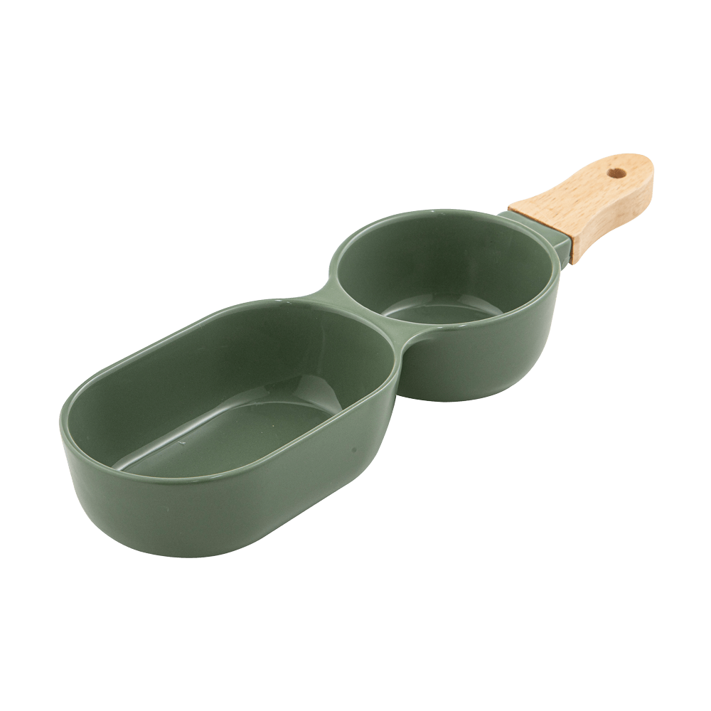 Servierstick 2-teilig - oliv Olivgrüner Servierstick 2-teilig ohne Hintergrund.