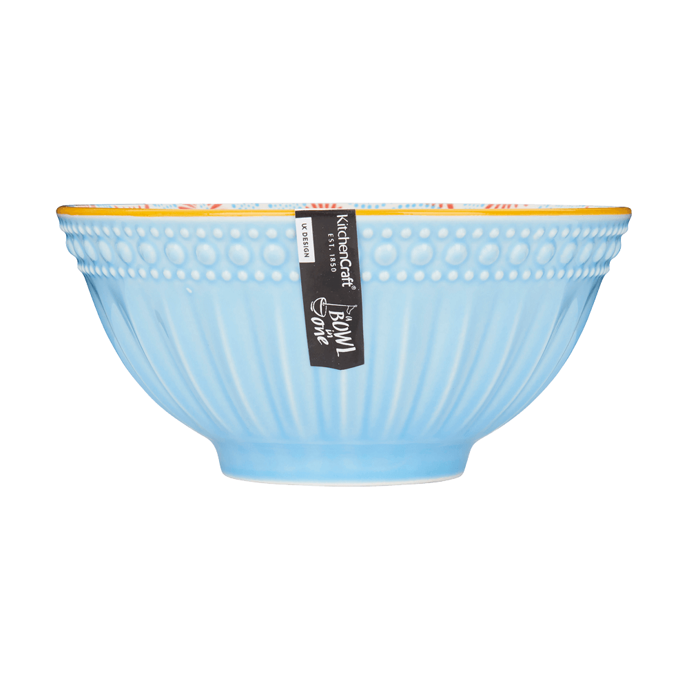 Bowl mit blau weißer Außenseite, ohne Hintergrund.