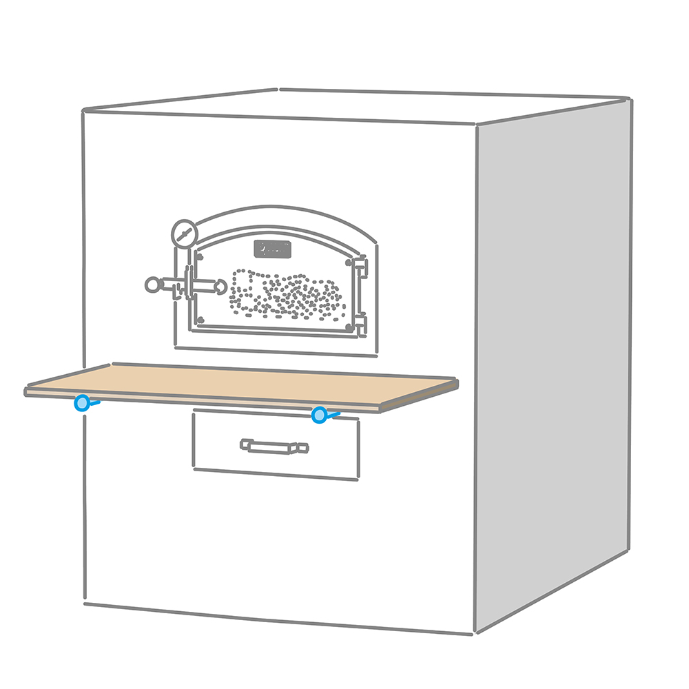 Zeichnung von einem Bausatz, Anleitung wie die Führungsrohre anzubringen sind