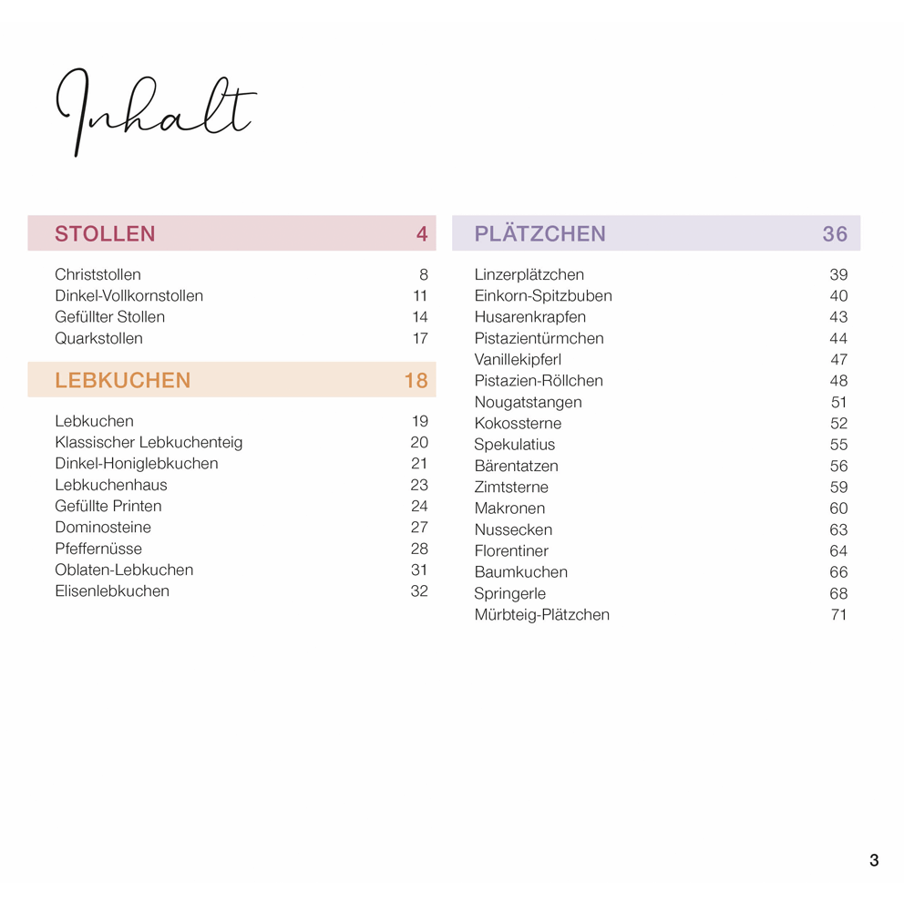 Häussler-Buch: Weihnachtsbäckerei Inhaltsverzeichnis des Häussler-Buches: Weihnachtsbäckerei